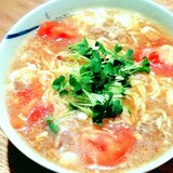 醤油ラーメンでトマトサンラー麺